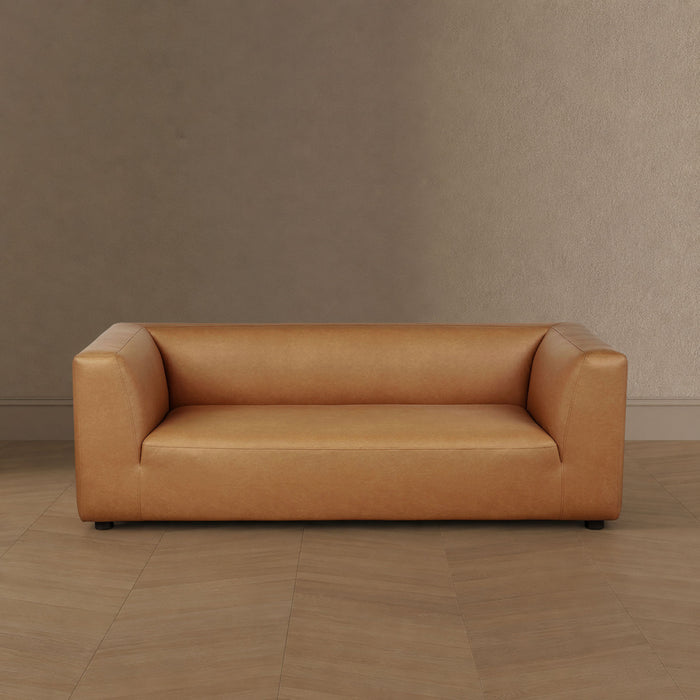 Lukas Contemporary Modern 89\" Upholstered Sofa in Camel