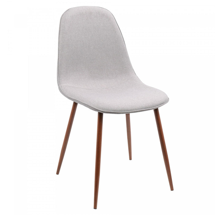 LumiSource Pebble Grey Fabric Mid-Century Modern Dining Accent Chair - Set of 2