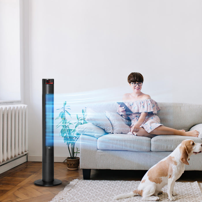 Homcom 46\" Tower Fan With 4 Wind Modes And 3 Speeds