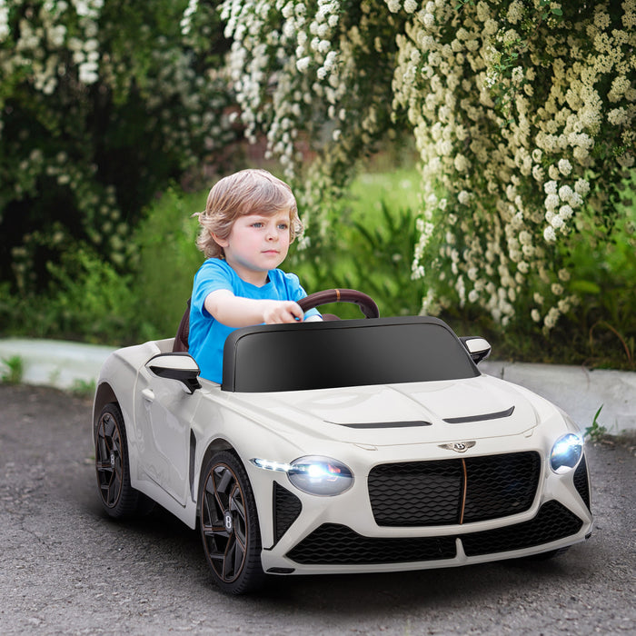 Aosom 12v Electric Powered Ride-On Car With Butterfly Doors, 3.1 Mph Kids Ride-on Toy For Boys And Girls With Remote Control, Suspension System, Horn Honking, White