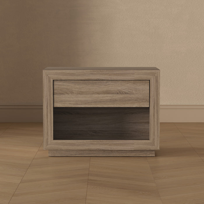 Soren Contemporary 32\" Nightstand in Natural Oak (1-Drawer)