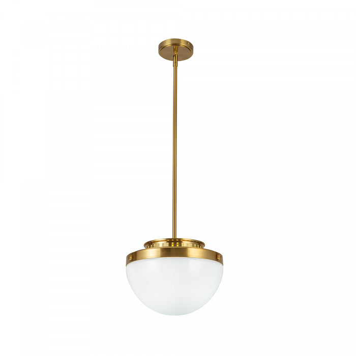 Dahlia 1 Light Pendant 12\", Brushed Brass