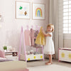 Qaba Kids Clothing Rack with Storage Shelf, Star Theme Kids Dress Up Rack with Hangers, Child Garment Hanger for Nursery Room, Living Room, Playroom, Pink