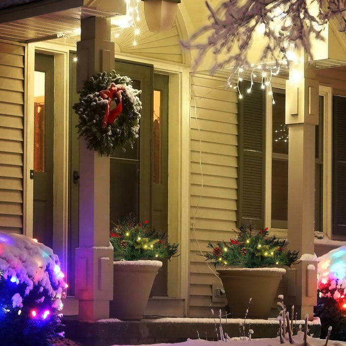 Homcom 2 Pack 1.5ft Prelit Artificial Christmas Tree Outdoors