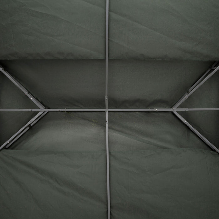 Outsunny 13.1' X 9.8' Gazebo Replacement Canopy 2 Tier Top Uv Cover Pavilion Garden Patio Outdoor, Deep Grey (top Only)