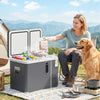 Outsunny 12 Volt Car Refrigerator, Dual Zone 48QT Car Fridge with App Control, 12/24V DC and 100-240V AC, -4℉-68℉, Portable Freezer Compressor for Travel, Truck, Campervan, RV