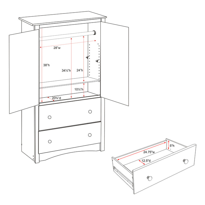 Sonoma 2-door Armoires - Black