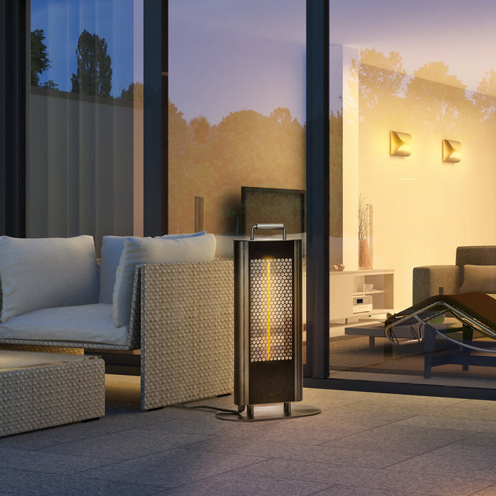 Outsunny Electric Patio Heater With Ultra-low Glare And 6 Heat Settings, 1200w Aluminium Alloy Freestanding Infrared Heater With Infrared Remote Control, Black