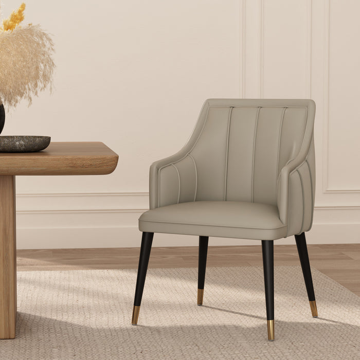 Eda Modern Wood Armchair in Light Gray Dining Chair