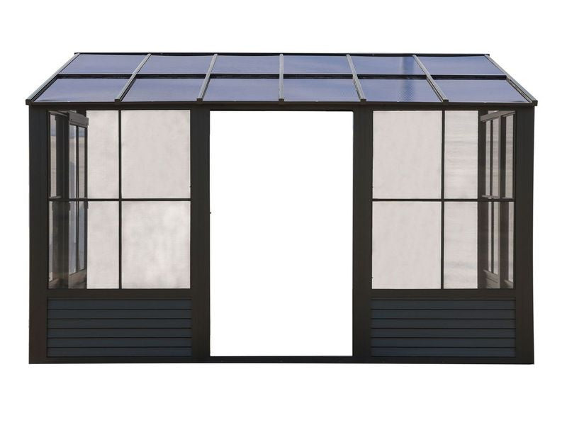 Florence - Wall Mounted Solarium 8x12 Polycarbonate Roof In Black