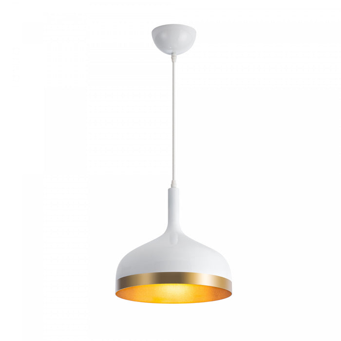 Dash Collection 12\" Pendant Ceiling Light - White & Gold