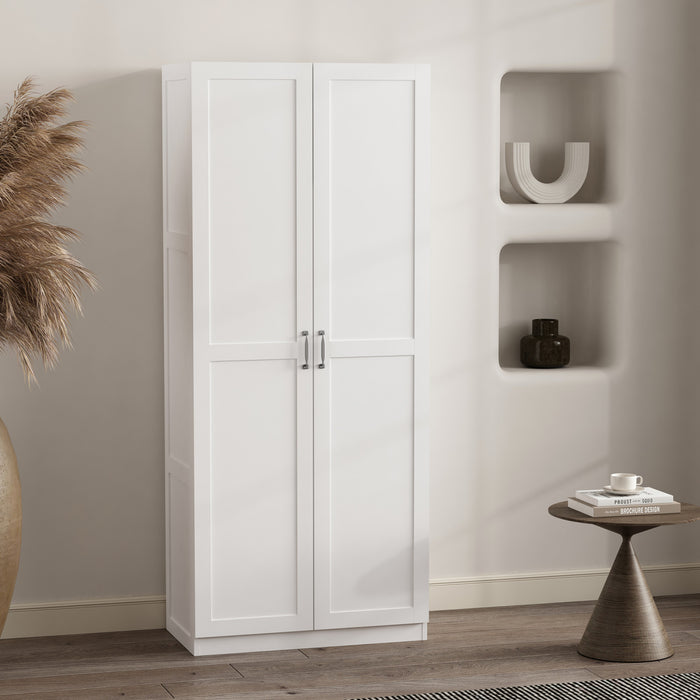 Cornelia Modern 30\" Storage Cabinet in White (7-Shelf)