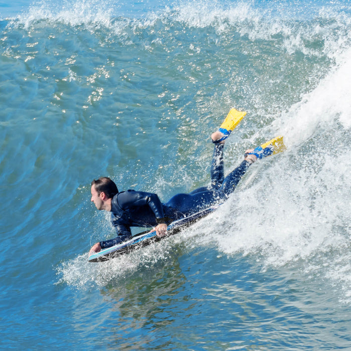 Costway 33\" Lightweight Body Board With Eps Core Xpe Deck Hdpe Bottom Crescent Tail Blue
