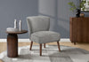 Monarch Specialties - Accent Chair, 33" H, Upholstered, Living Room, Bedroom, Grey Fabric, Walnut Wood Legs | Monarch Specialties - Chaise D'Appoint, 33"H, Rembourre, Salon, Chambre A Coucher, Gris, Pieds Bois De Noyer