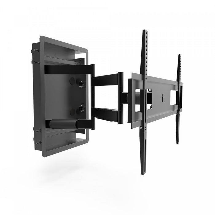 Kanto R500 Low Profile Recessed In-Wall Full Motion TV Mount for 46\" - 80\" TVs, Black