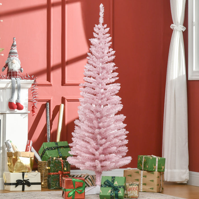Homcom Pencil Christmas Tree, Slim Xmas Tree With Realistic Branches