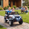 Qaba 2-Seater Ride on Truck Car, 12V Electric Car for Kids with Dual Motors, Remote Control, Soft Start, Four-Wheel Suspension, Max 5MPH, Seat Belt, Lights, Music, USB, Horn, White