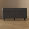 Solara Contemporary 68" Solid Wood Dresser in Black (6-Drawer) | Commode contemporaine Solara 68" en bois massif noir (6 tiroirs)
