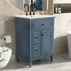 Vivo 24 Inch Single Sink Bathroom Vanity with Flip Drawer and Solid Wood Legs, Blue Gray | Vivo Meuble-Lavabo Simple 24 po avec Tiroir Bascule et Pieds en Bois Massif, Bleu Gris