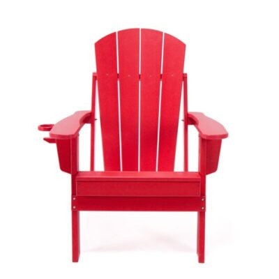 Lake Country Outdoors High-Density Polyethylene Adirondack Chair - Red Patio Seat