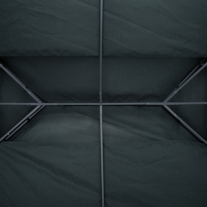 Outsunny 13.1' X 9.8' Gazebo Replacement Canopy 2 Tier Top Uv Cover Pavilion Garden Patio Outdoor, Grey (top Only)