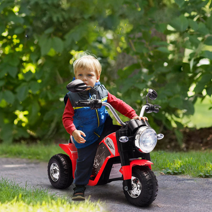 Aosom Kids Electric Motorcycle 6v Battery Powered Ride-On Ride-on Dirt Bike 3-wheels Motorbike With Horn Headlights Realistic Sounds 1.24mph Speed For Girls Boy 18 - 36 Months Red