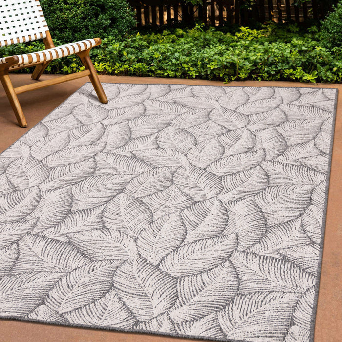 Brooke Leaf Pattern Outdoor Area Rug - 7'10\" x 11'2\"