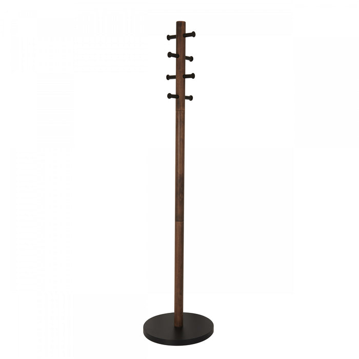 Umbra Modern Wood Pillar Coat Rack - Black and Walnut