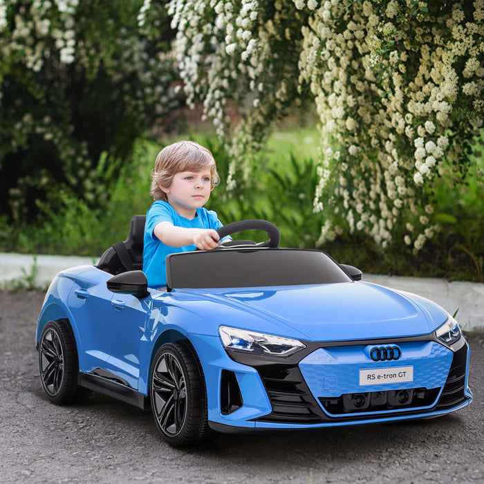 Aosom Electric Powered Ride-On Car With Remote Control, 12v 3.1 Mph Kids Ride-on Toy For Boys And Girls With Suspension System, Horn Honking, Music, Lights, Blue
