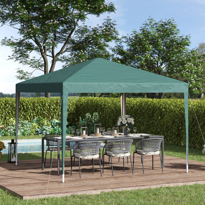 Outsunny 10x10ft Folding Pop Up Tent Outdoor Gazebo Canopy With Carrying Bag, Green
