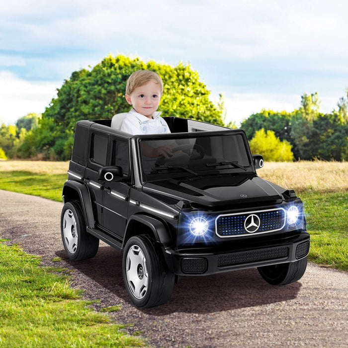 Costway Licensed Mercedes-benz Eqg Kids Ride On Car With Remote Control Detachable Battery Black