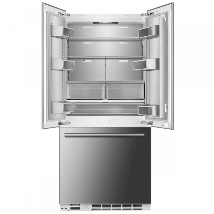 Forno Rivestito 36 Inch Stainless Steel French Door Refrigerator, Energy Star Certified - FFRBI1811-36