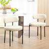 HOMCOM Dining Chairs Set of 2 Kitchen Chairs with Steel Legs, Beige