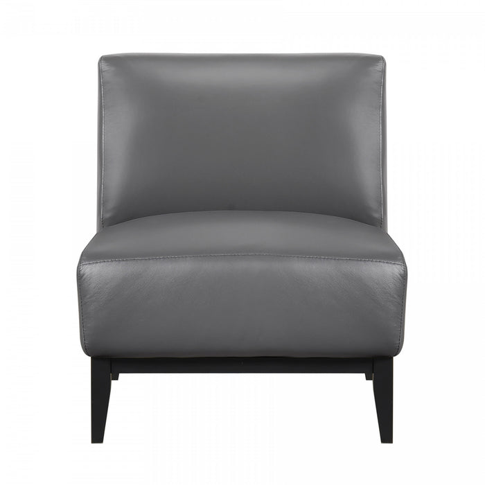 Murdock Accent Chair Dark Grey Leather