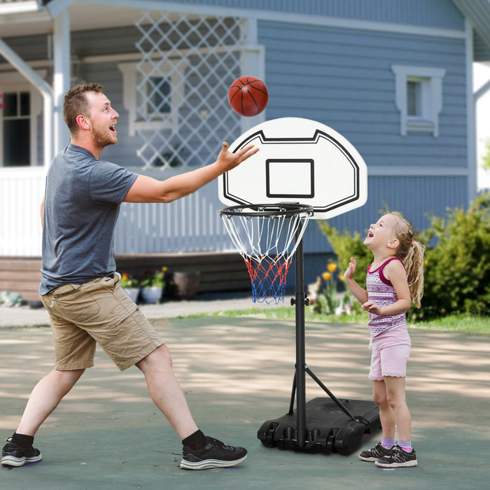 Homcom 51\"-64\" Height Adjustable Basketball System Poolside Hoop Stand