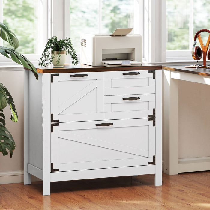 HOMCOM 4 Drawer File Cabinet Filing Cabinet for Letter/A4/Legal Files White