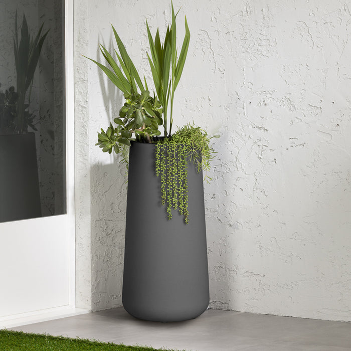 Dalya Tall Outdoor Pot Planter - Dark Grey