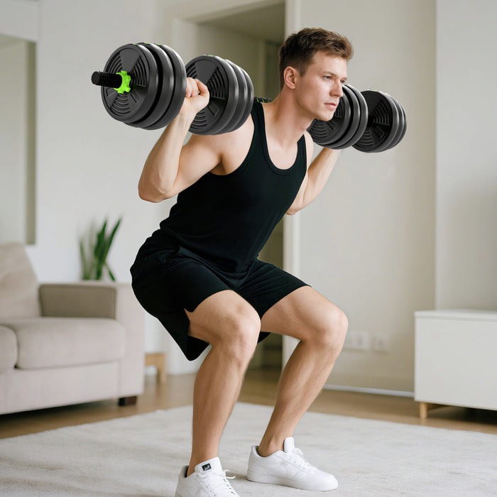 Soozier Adjustable Dumbbell Set, 3 in 1 Weights Set for Home Gym, 44lb