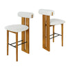 Sophia Indoor Modern Rubberwood Bar Stool Set of 2 with Supportive Backrest,Ivory&Walnut | Sophia – Lot de 2 tabourets de bar modernes d’interieur en bois d’hevea avec dossier de soutien, couleur ivoire et noyer