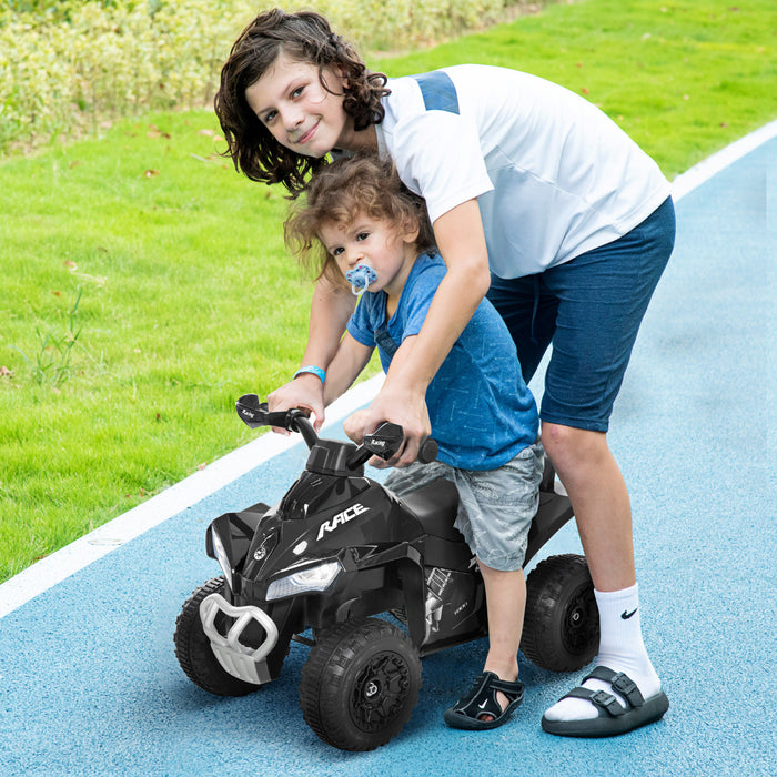 Aosom 4 Wheels Ride On Motorcycle Toy For Kids Baby Toddler Ride-on Car Walker No Power Foot To Floor Slider With Music And Lightening Function For 18-36 Months Black