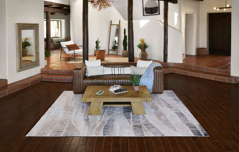 Briar Contemporary 7'9\" x 9'10\" Area Rug in Grey Indoor Area Rug