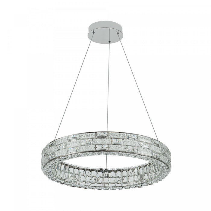 Elegance Integrated Led Chandelier 24\", Chrome With Crystal Glassware