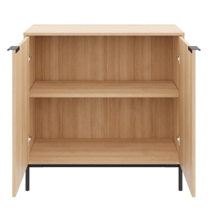 Nordika Slim 2-Door Storage Cabinet - Natural Blonde Oak