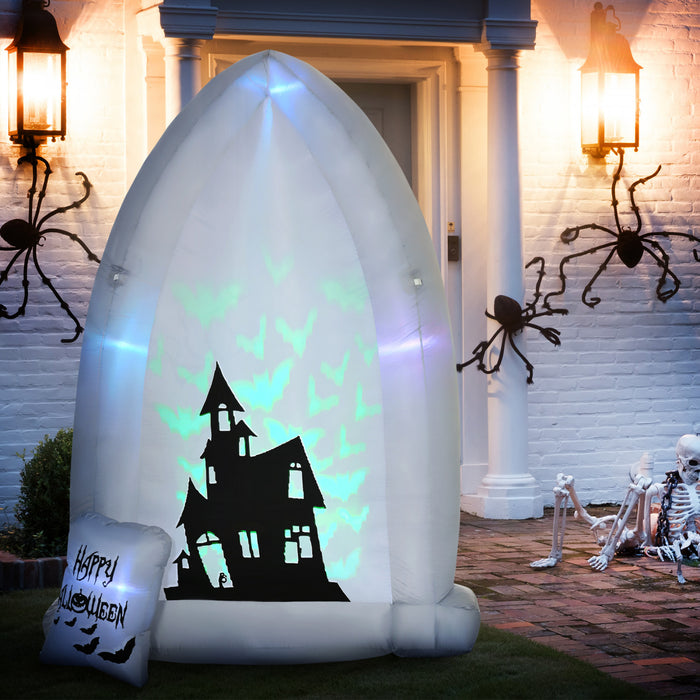 Homcom 7ft Inflatable Halloween Hunted Tomb With Project Light
