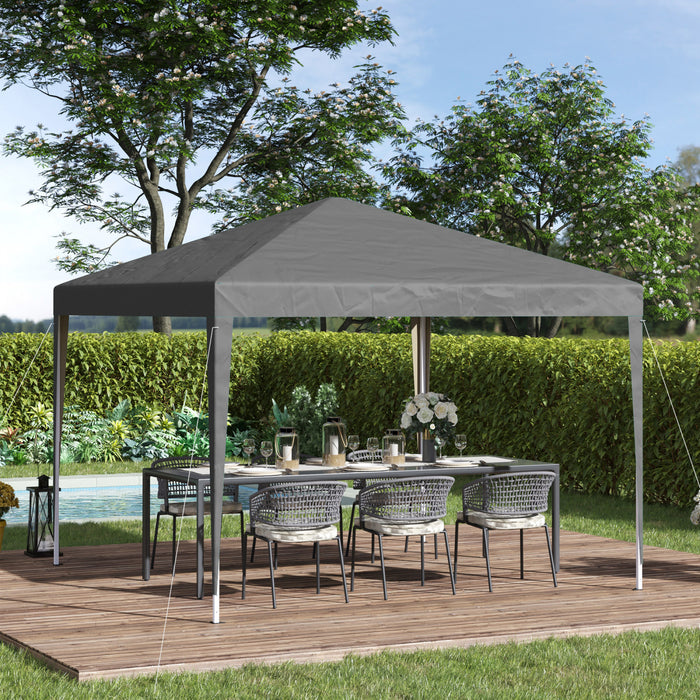 Outsunny 10 X 10ft Folding Pop Up Tent Canopy Outdoor Gazebo, Grey