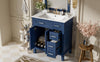Savannah 30 Inch Bathroom Vanity with Ceramic Sink and Spacious Storage Cabinet, Navy Blue | Savannah Meuble de salle de bain 30 pouces avec vasque en ceramique et armoire de rangement spacieux, Bleu marine