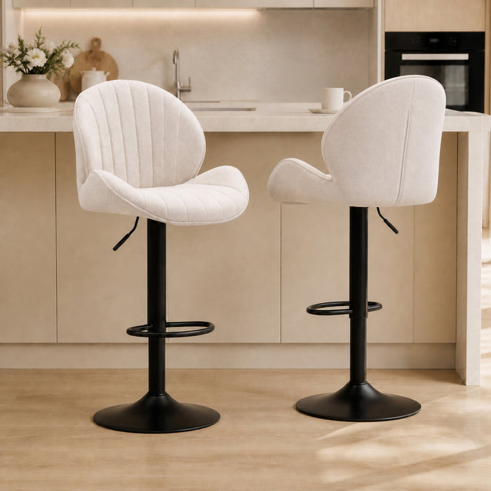 HOMCOM Bar Stools Set of 2, Swivel Counter Height Barstools with Back