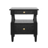 Aspen Nightstand Set of 2 with Drawers and Open Shelves, Black | Aspen Lot de 2 Tables de Nuit avec Tiroirs et Etageres Ouvertes, Noir