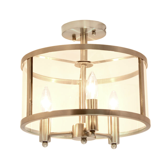 Salerno 3 Light Semi-flush mount Ceiling Light, Onyx, 13\"D Lamp