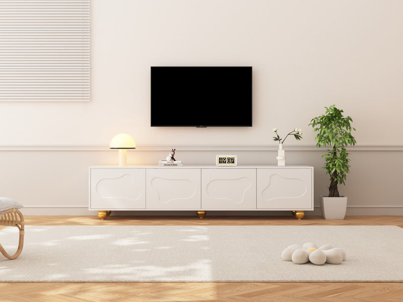 Emily Cloud-Shape TV Cabinet Entertainment Center with Storage